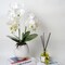 Artificial Orchids Flowers with Vase White Phalaenopsis Plant Silk Faux Orchids Fake Flowers Arrangements for Home Decoration Living Room Office Bedroom Bathroom Kitchen Dining Room